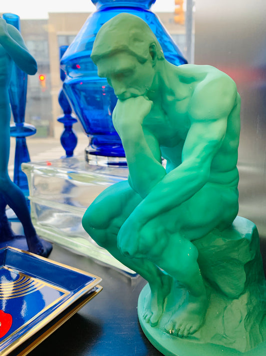 The Thinker Ombré Green Statue