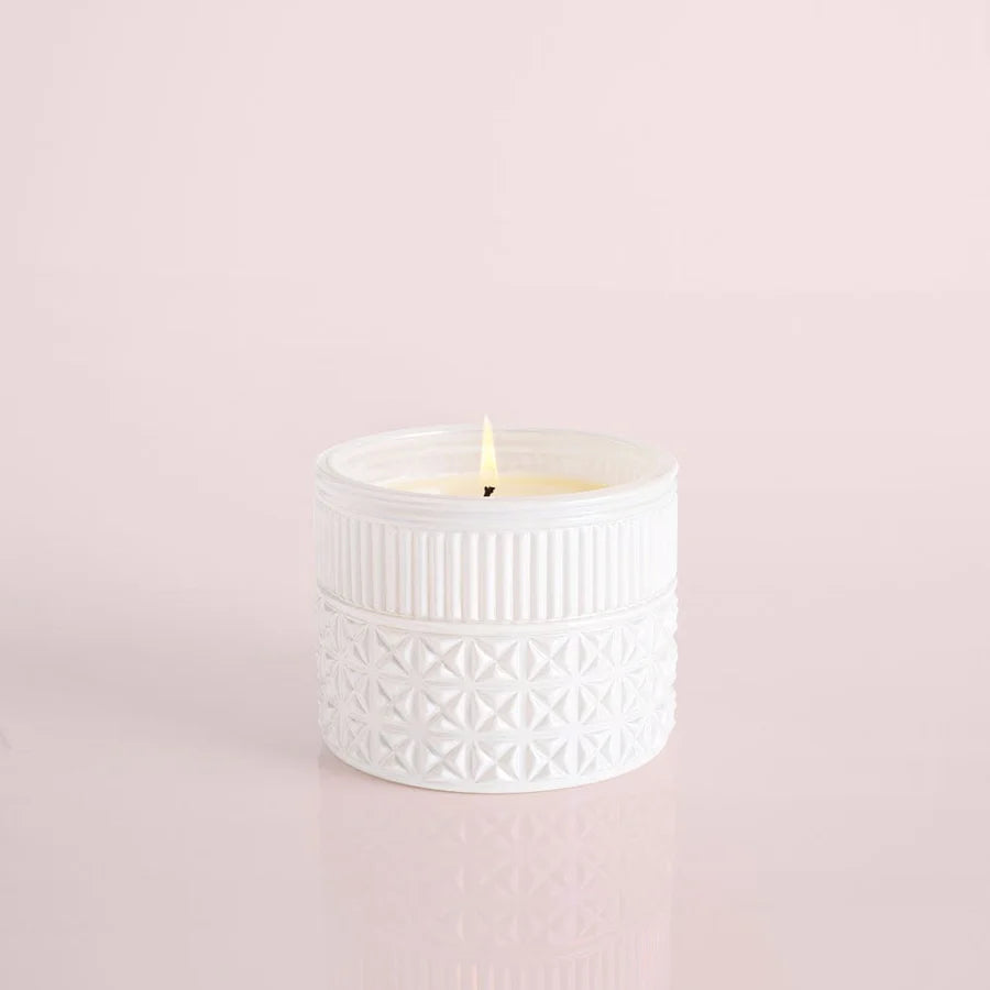 CB Volcano White Opal Gilded Faceted Candle