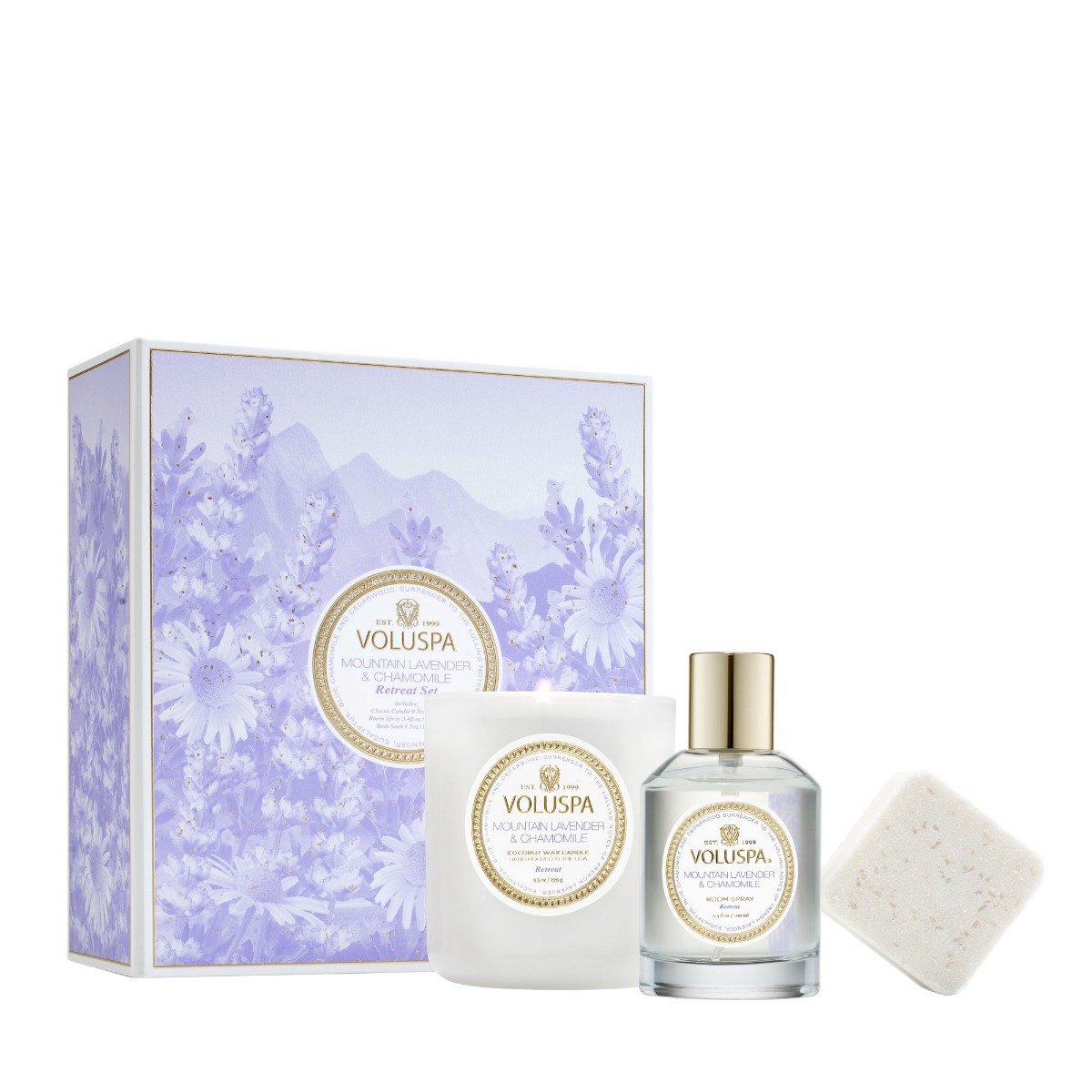 Voluspa Mountain Lavender & Chamomile Retreat Set