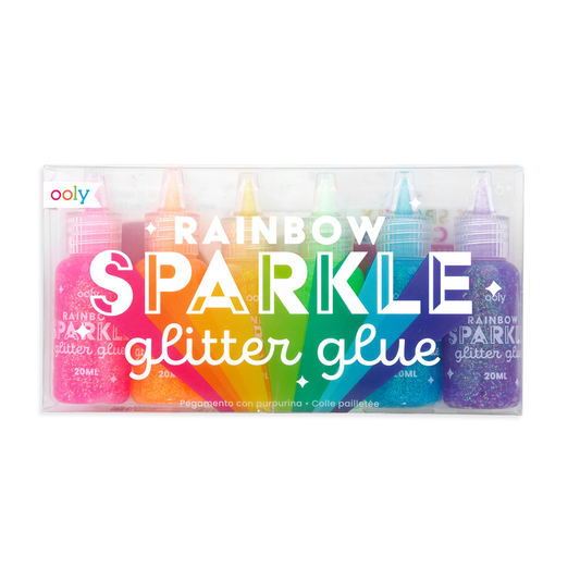 Ooly rainbow sparkle glitter glue - set of 6