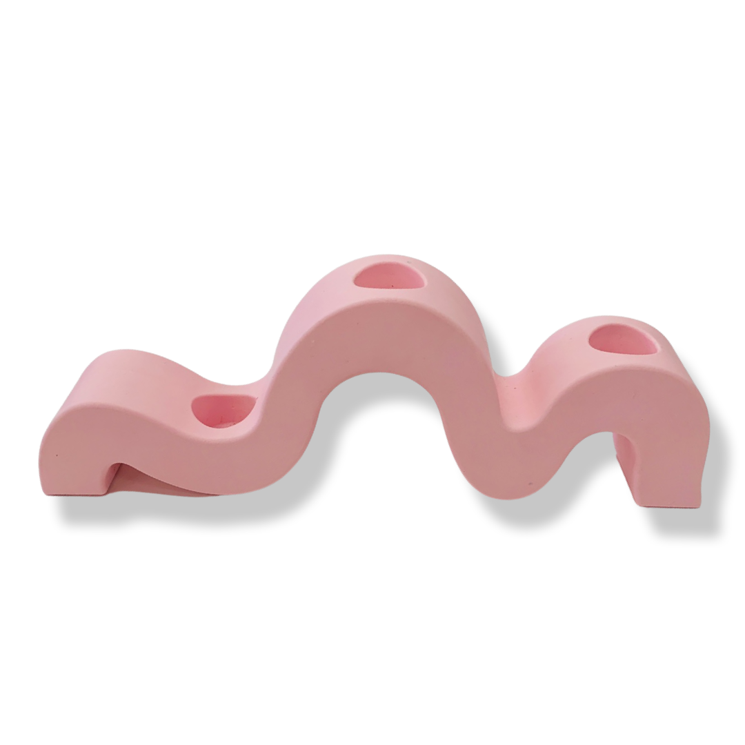 Pink Squiggle Candle Holder