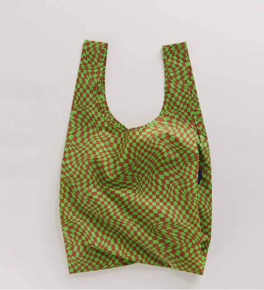 BAGGU Green Trippy Checker Standard Bag